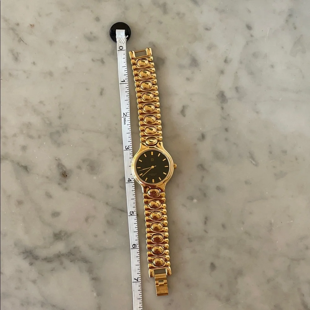 GIVENCHY Vintage 90's Quartz Gold Bracelet Black Dial Women's Watch